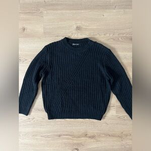 SHEIN Black Chunky Cable Knit Drop Shoulder M